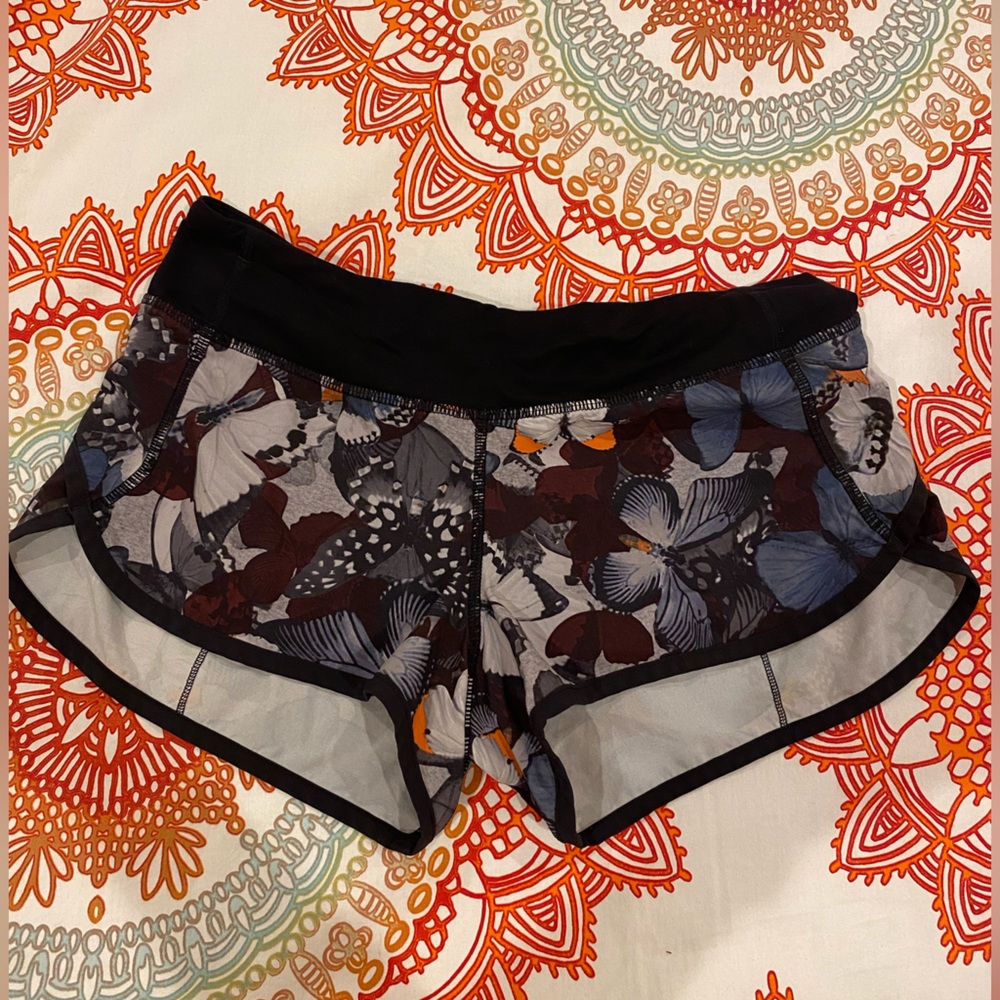 Lululemon Black Butterfly Speed Shorts